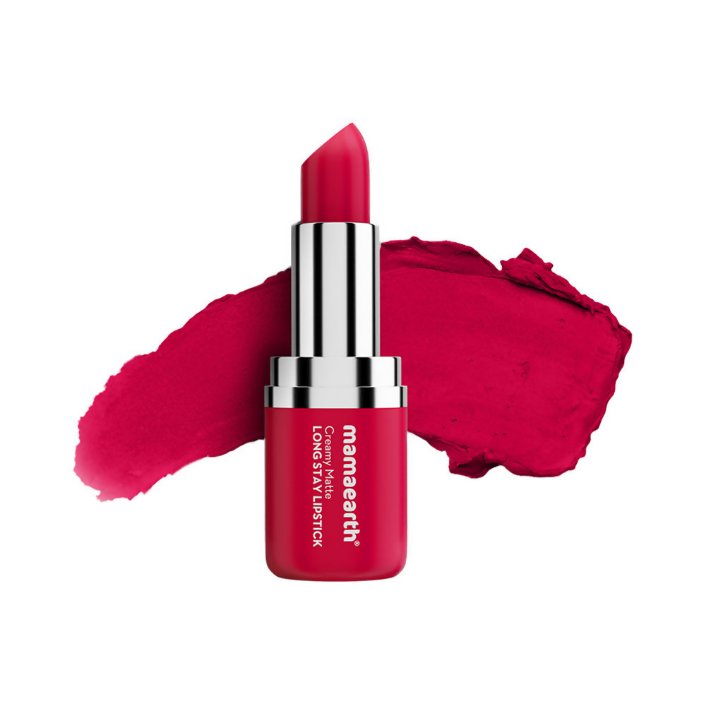Mamaearth Creamy Matte Long Stay Lipstick - Tulip Magenta - Distacart