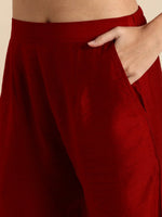 Thumbnail for All About You Women Red & Golden Ethnic Motifs Embroidered Kurta Set - Distacart
