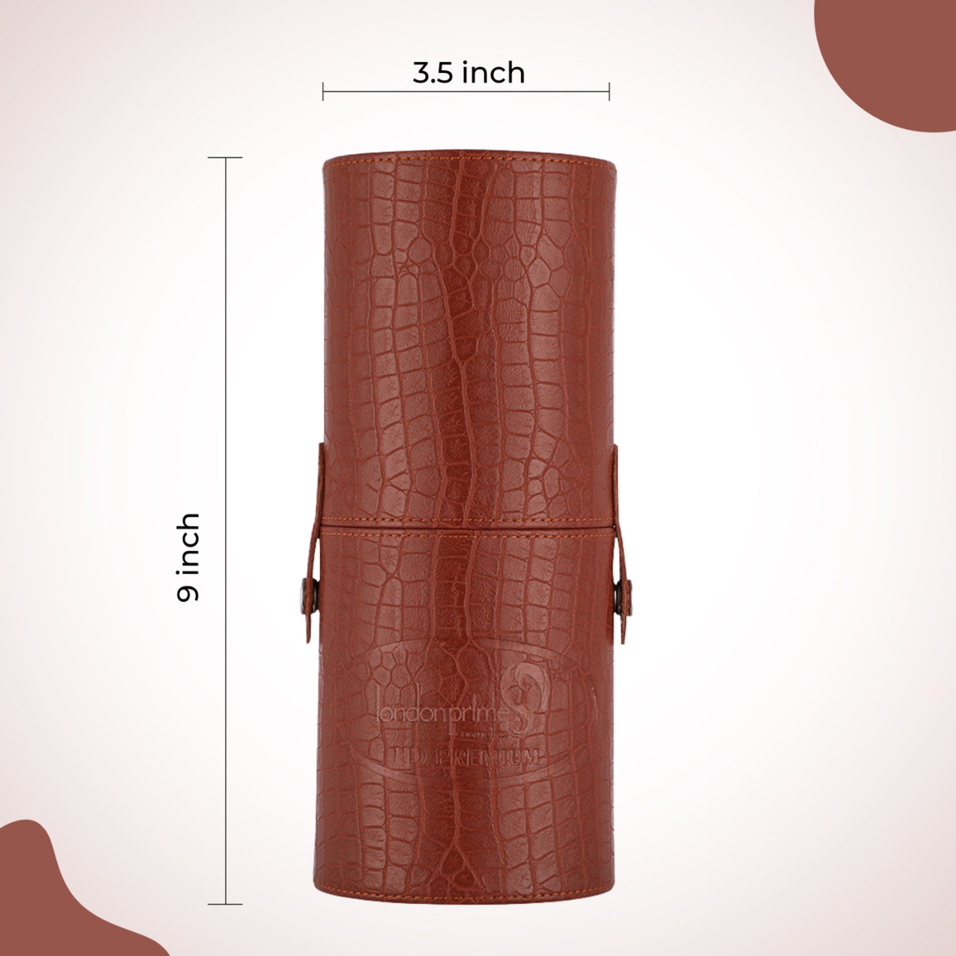 London Prime Cosmetics Brush Holder Cylinder Shaped Orange Rust