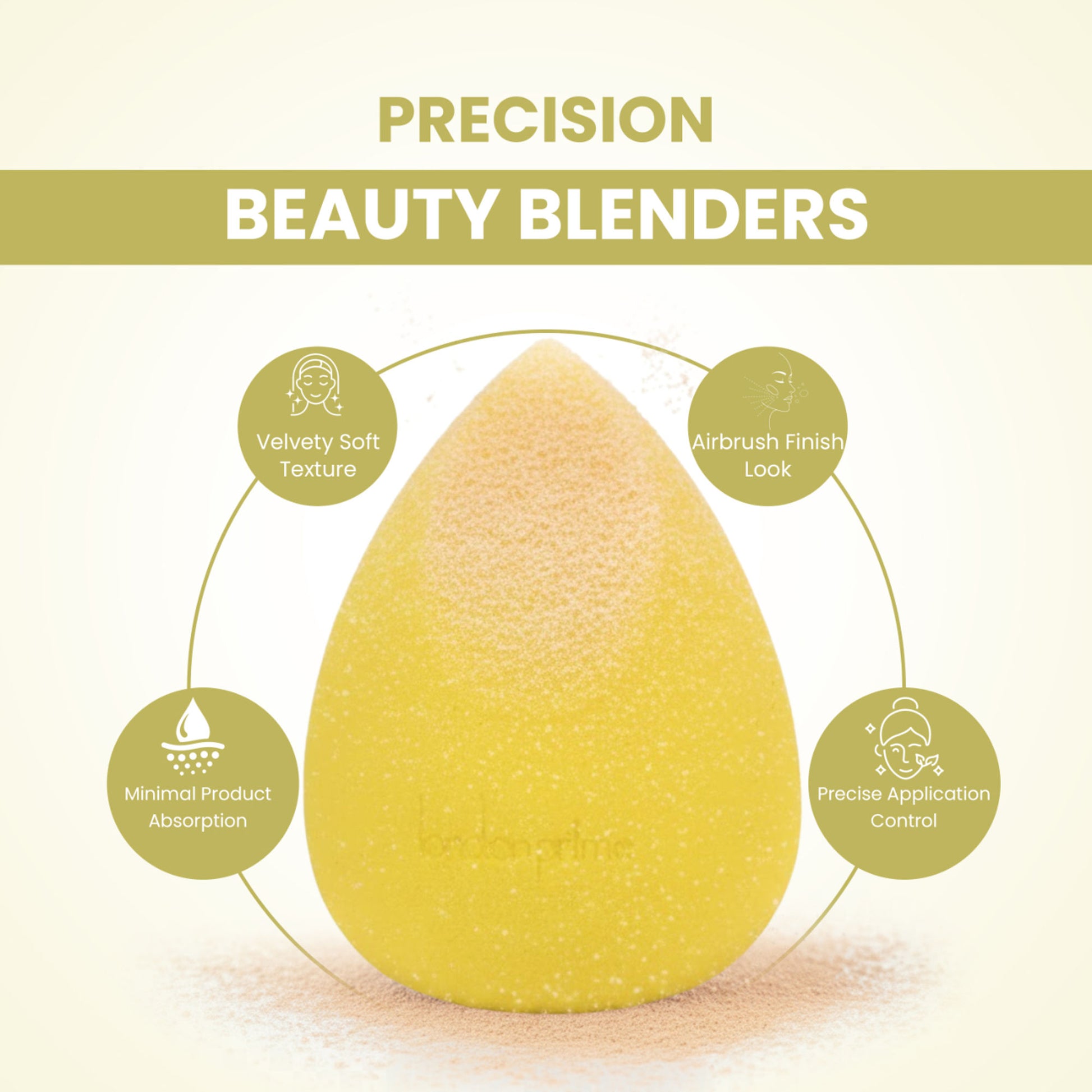 London Prime Precision Beauty Blender   Yellow ( Formerly London Pride Cosmetics )