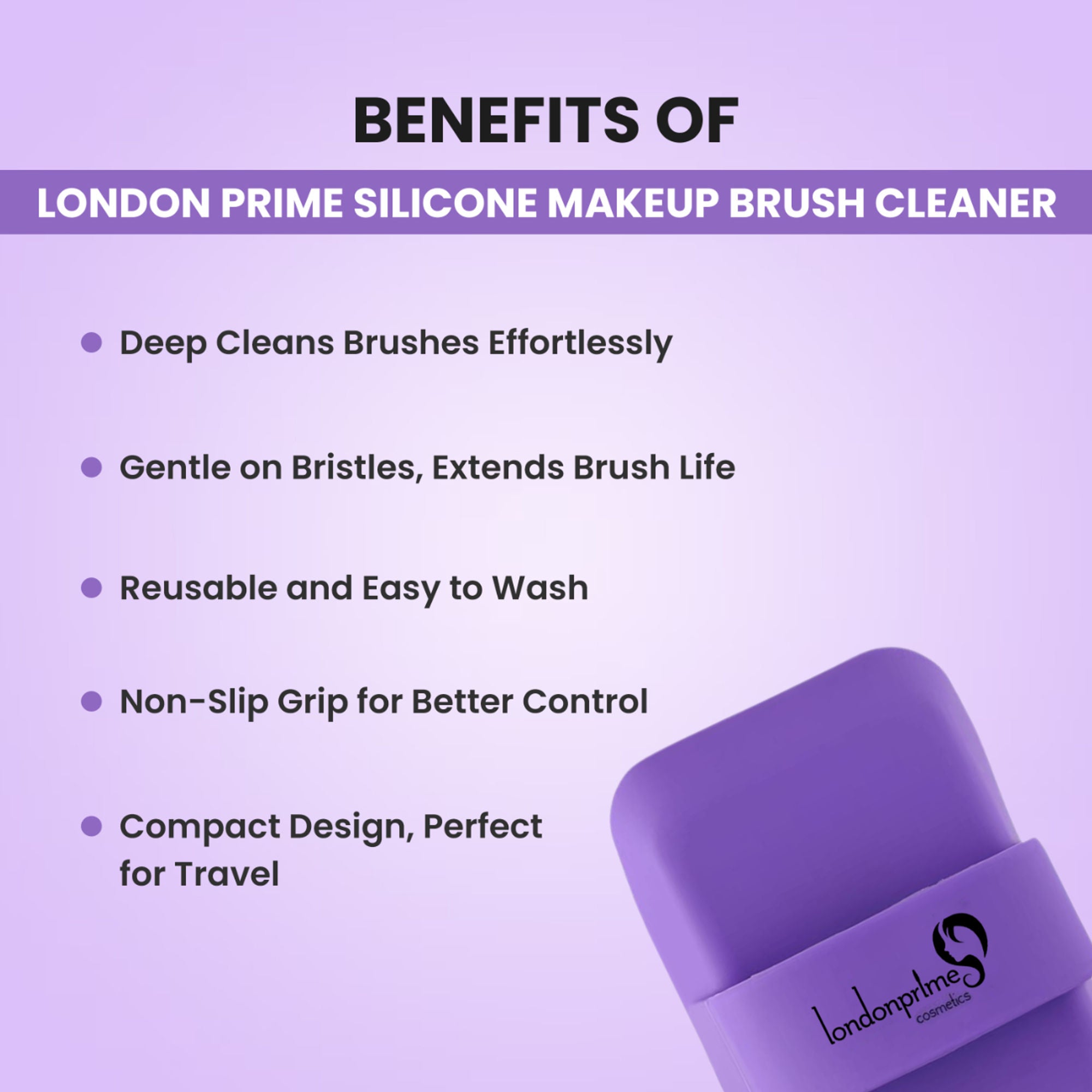 London Prime Silicone Makeup Brush Cleaner   Purple ( Formerly London Pride Cosmetics )
