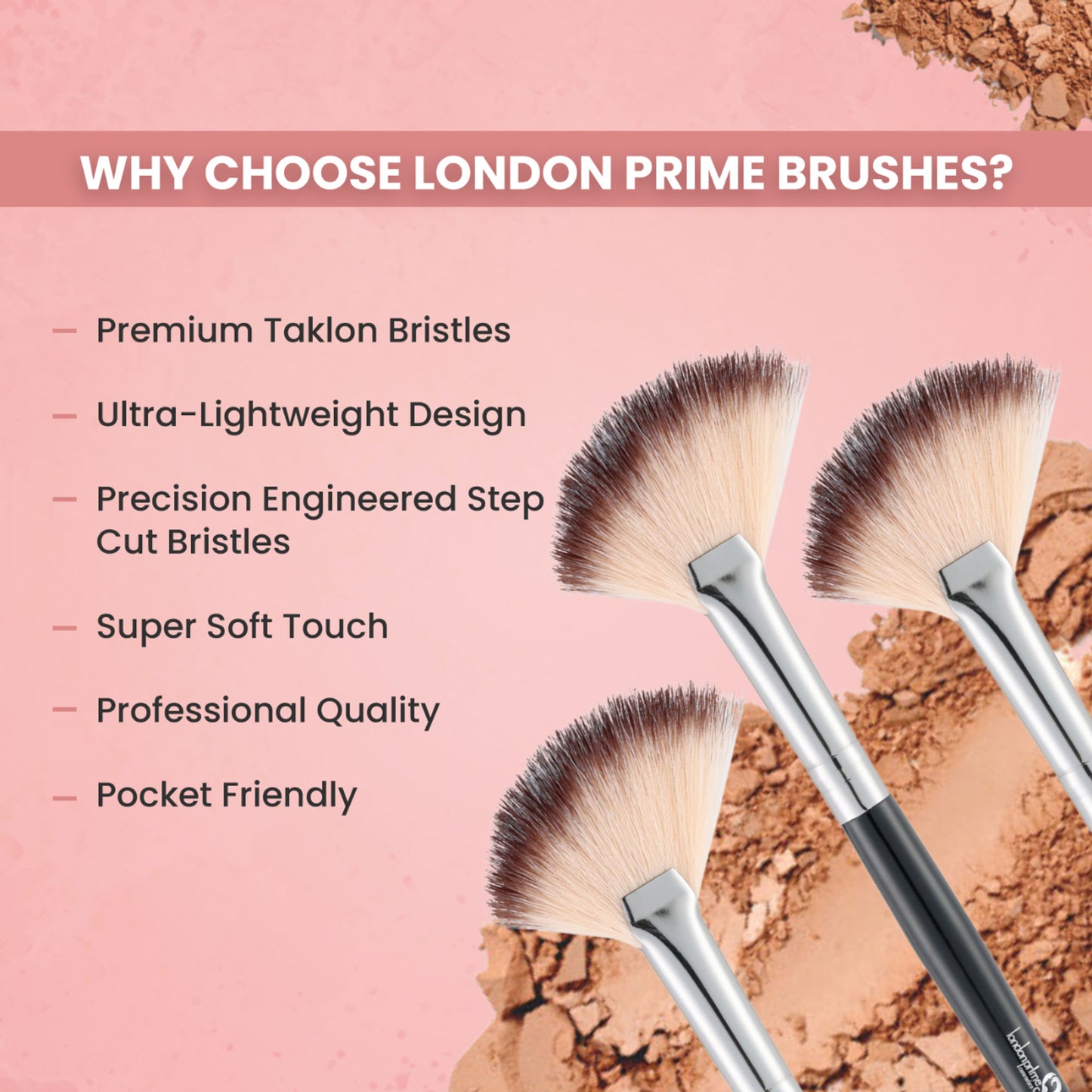 London Prime HD Small Fan Brush   LP339 ( Formerly London Pride Cosmetics )