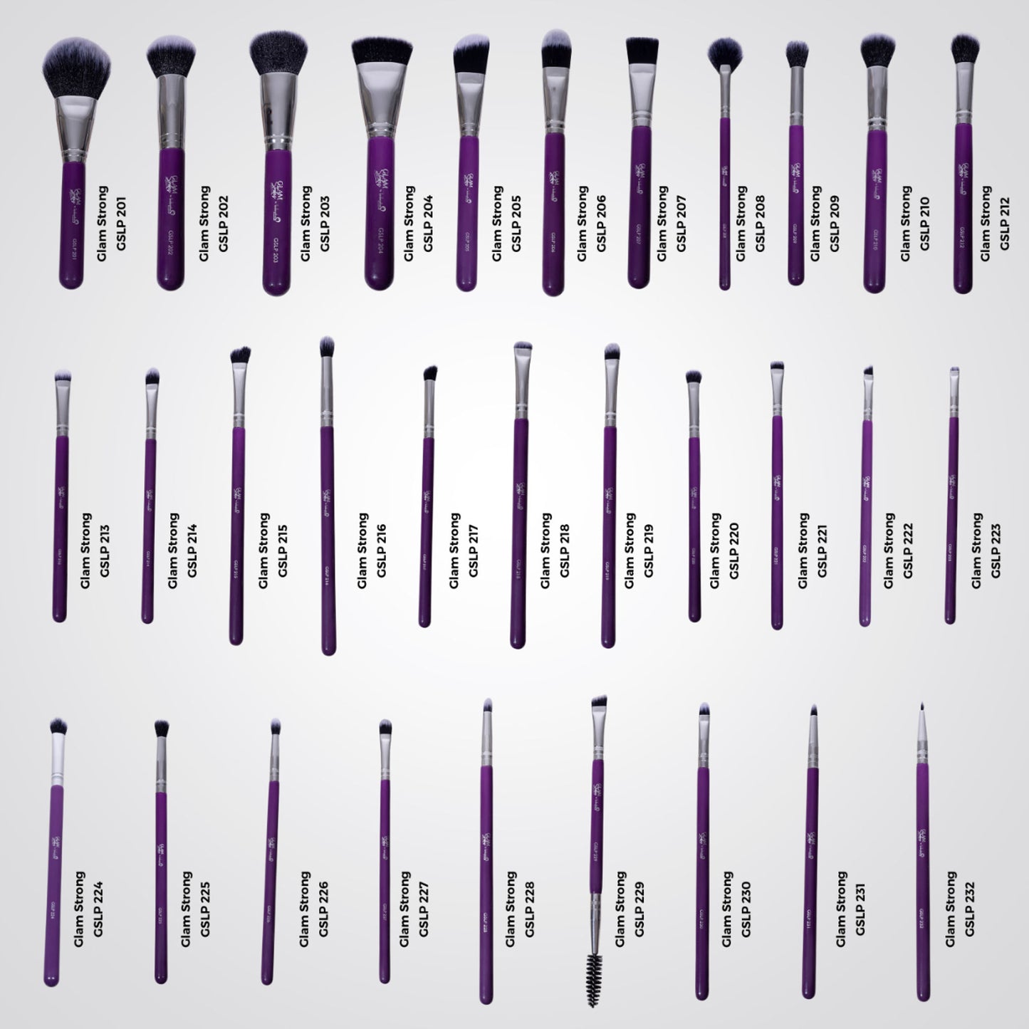 London Prime Glamstrokes Budget Friendly Brush Set   Black