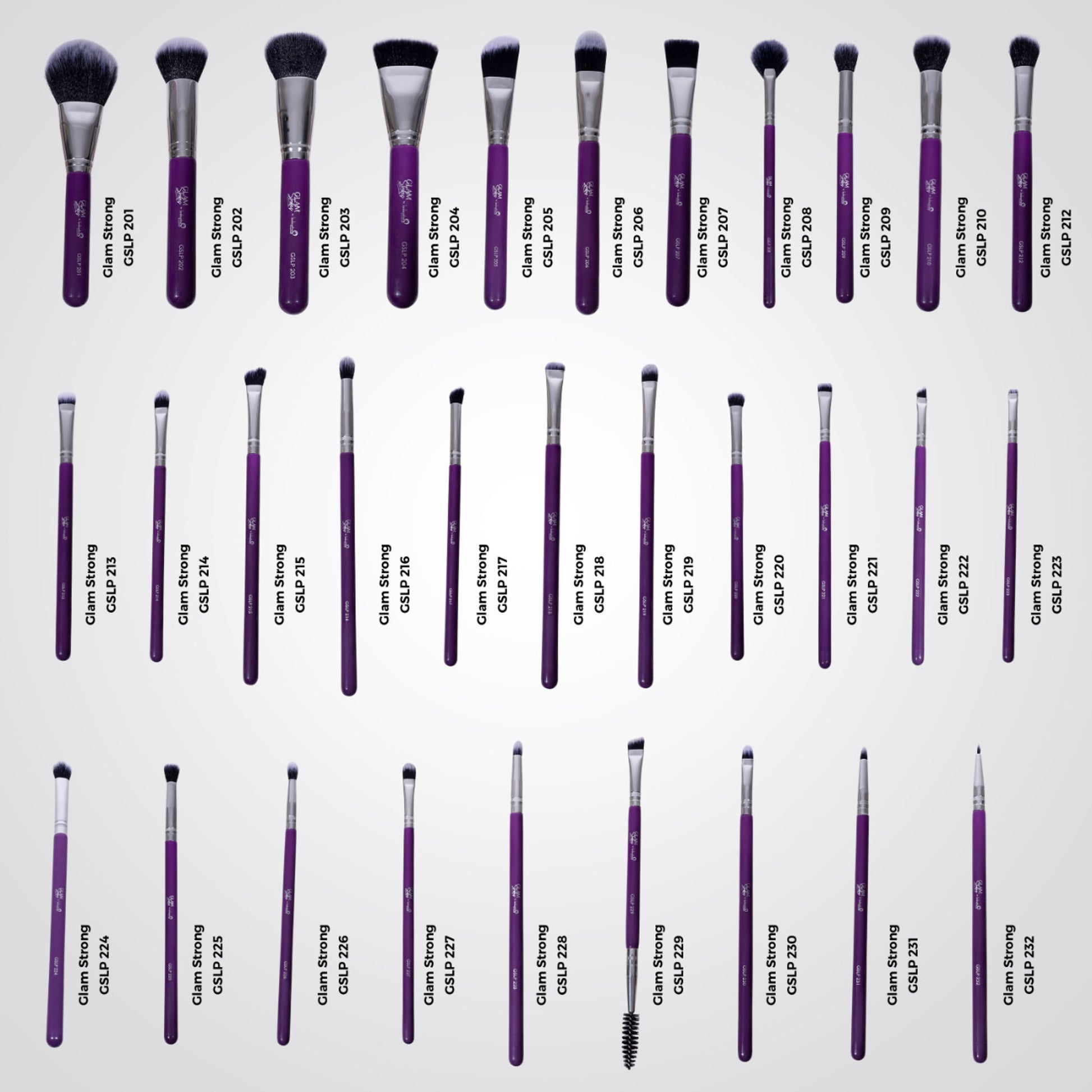 London Prime Glamstrokes Budget Friendly Brush Set   Black