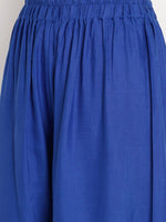 Thumbnail for TAG 7 Women Blue Solid Palazzos - Distacart
