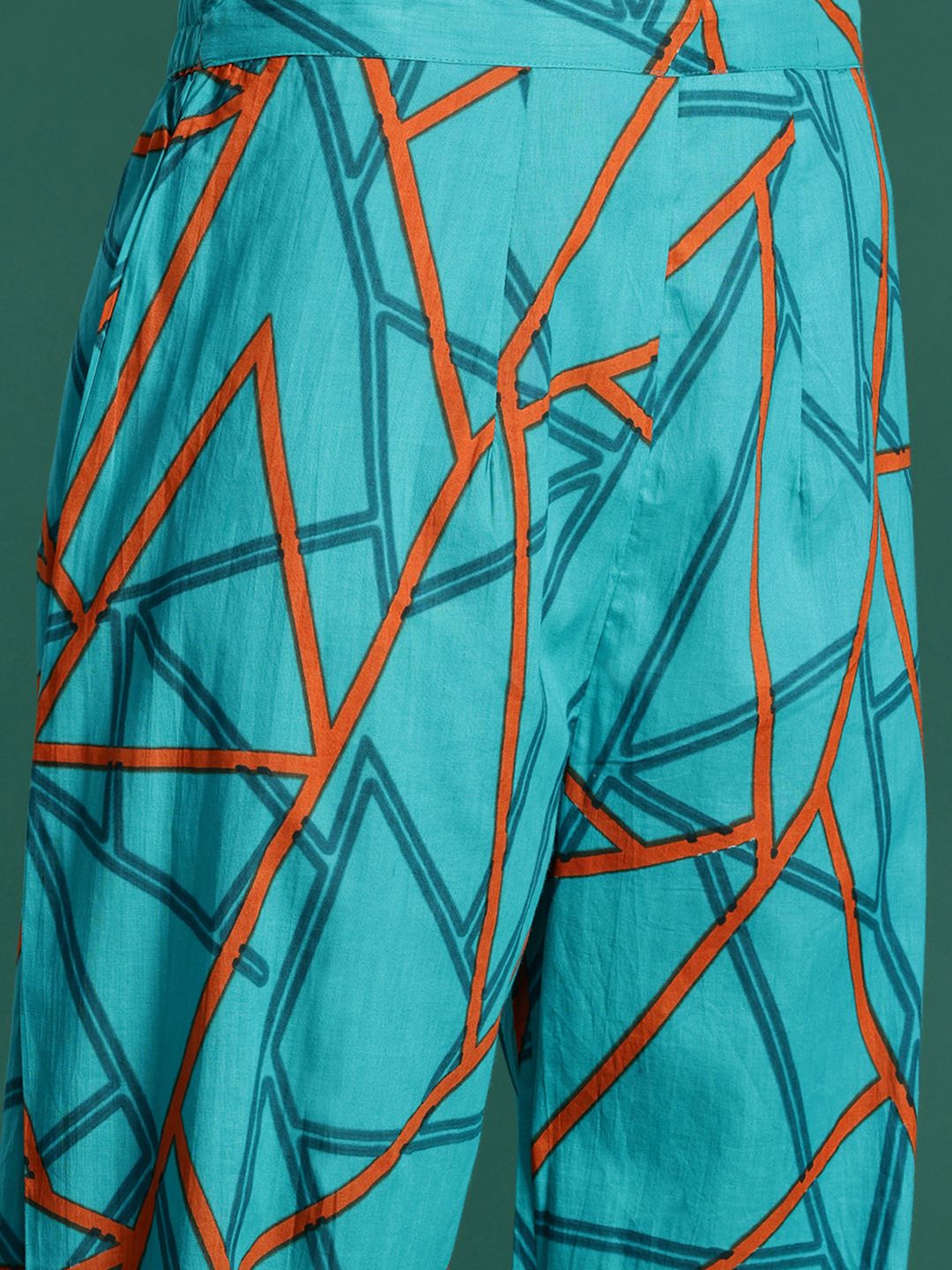 Indo Era Floral Printed Pure Cotton Kurta with Trousers