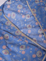 Thumbnail for Ode by House of Pataudi Floral Printed Angrakha Gotta Patti Pure Cotton Kurta Set - Distacart
