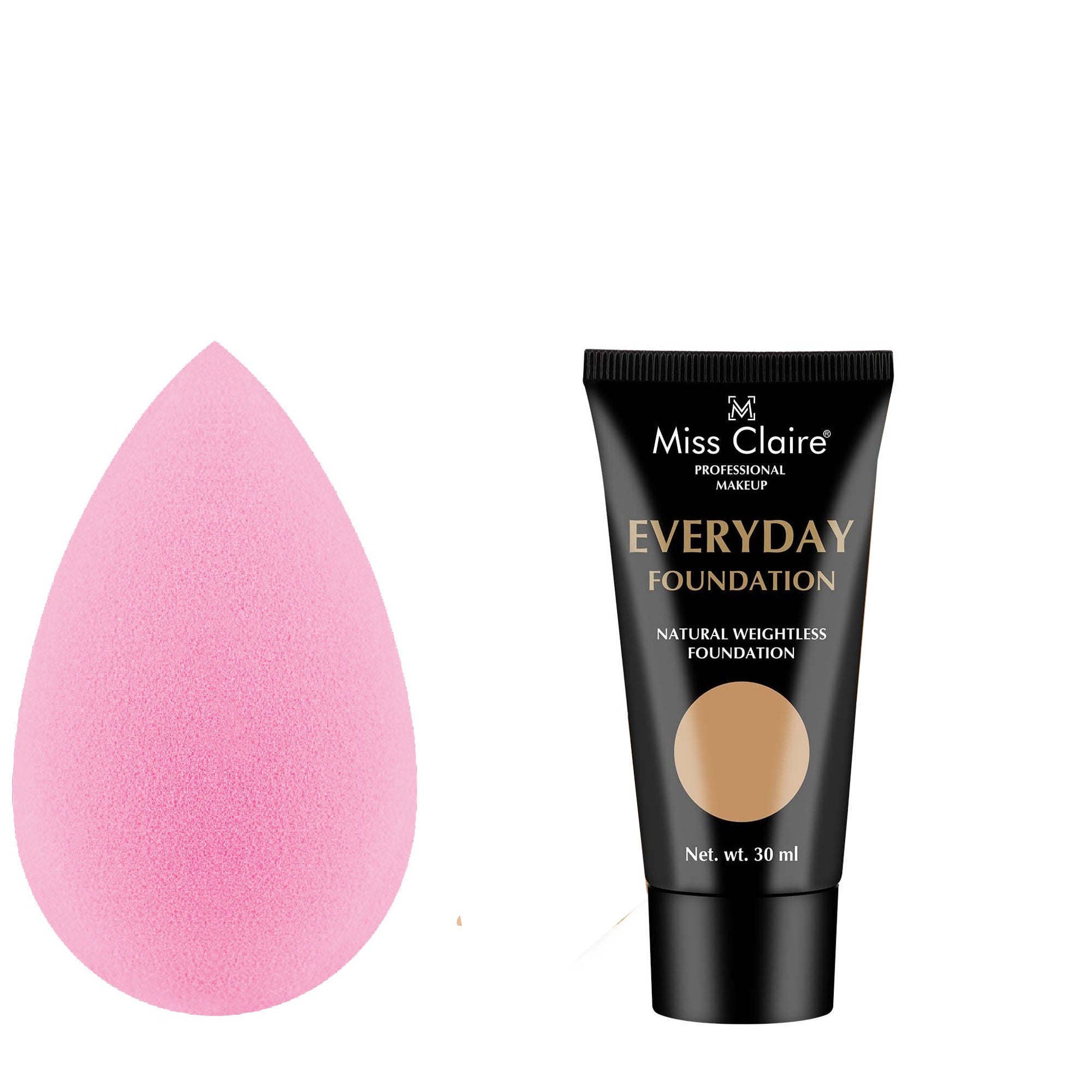 Miss Claire Full Coverage Foundation & Beauty Blender Combo