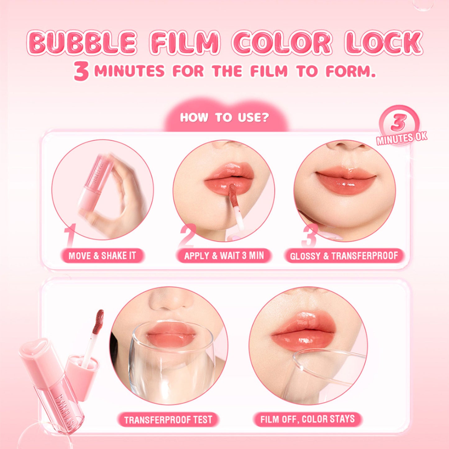 PINKFLASH Watery Transferproof Lip Tint - Pk03 Rose Bubble - Distacart
