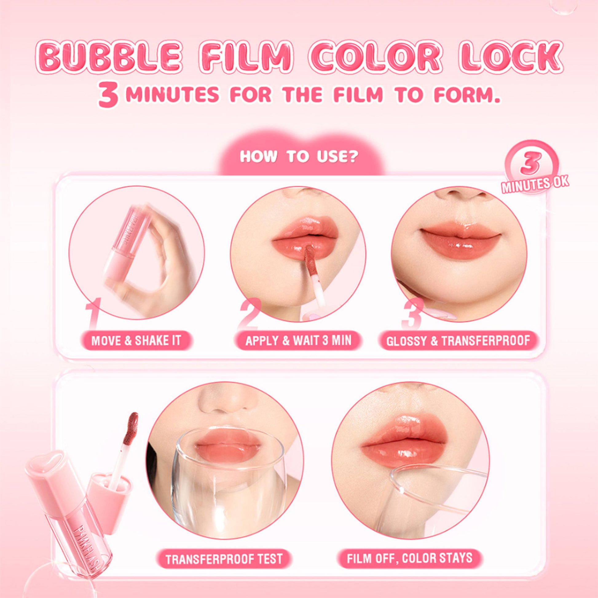 PINKFLASH Watery Transferproof Lip Tint - Pk03 Rose Bubble - Distacart