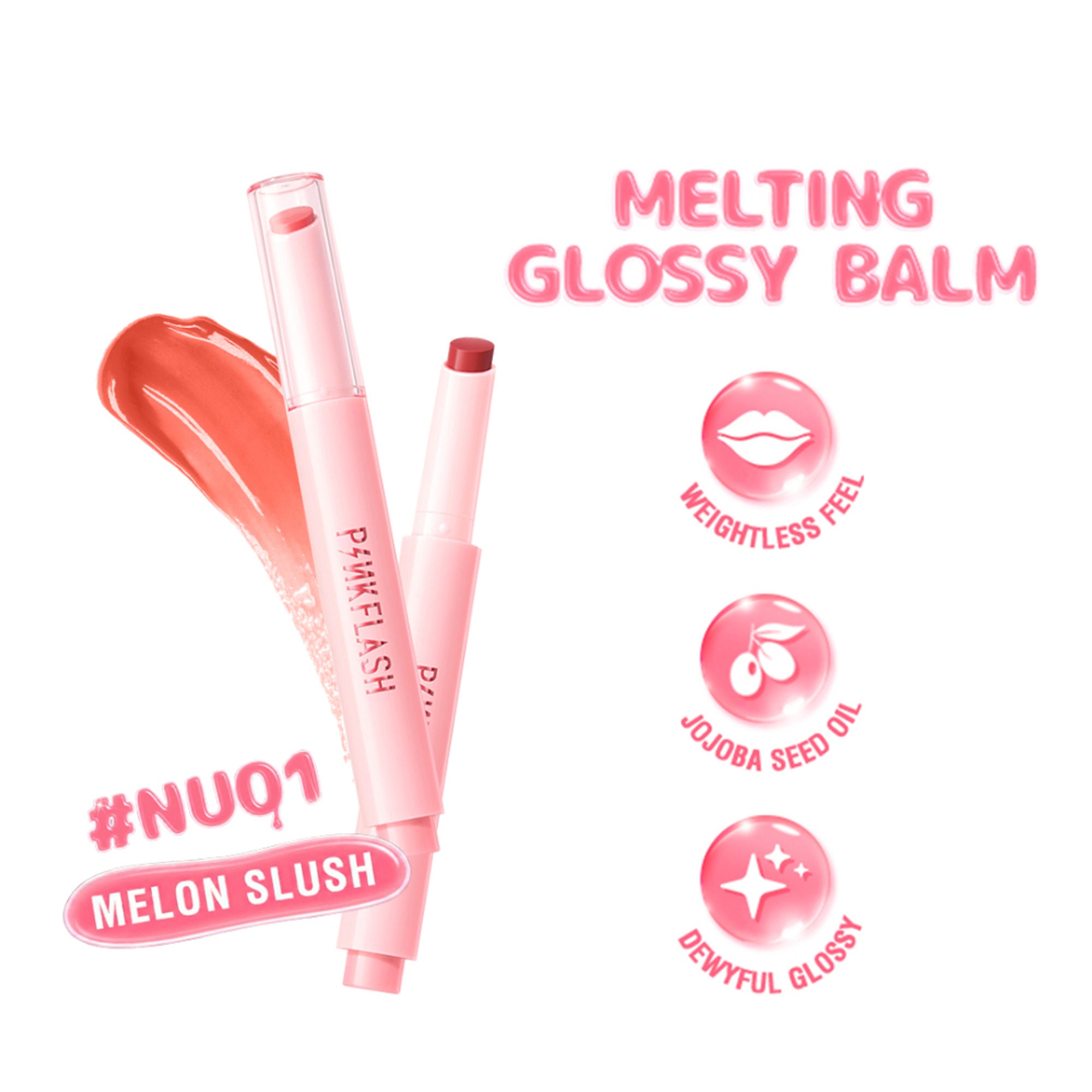 PINKFLASH Glossy Balm - Nu01 Melon Slush