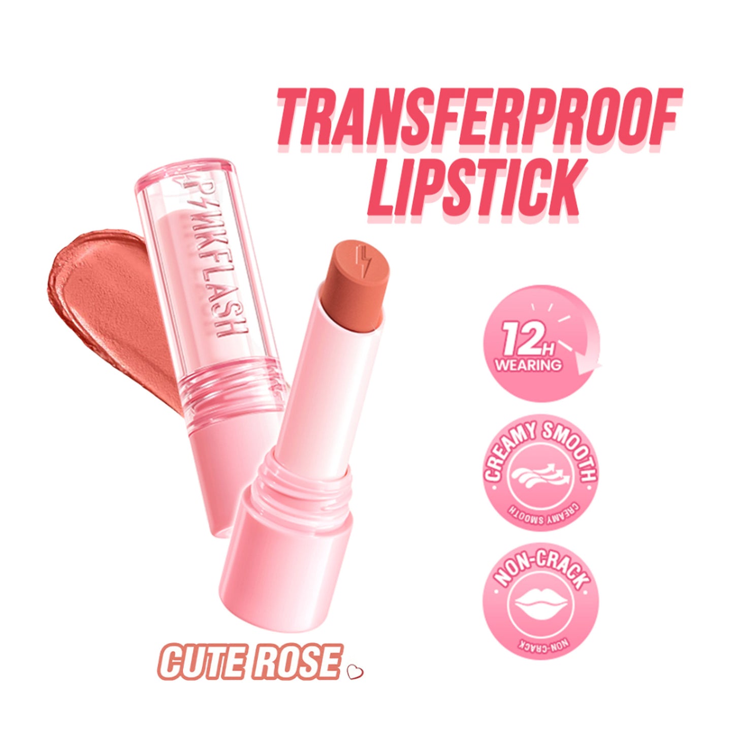 PINKFLASH Lasting Matte Lipstick - NU01 Cute Rose