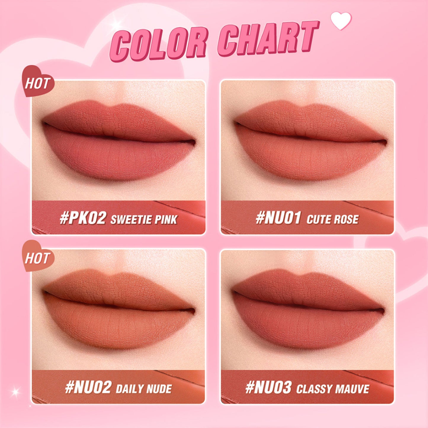 PINKFLASH Lasting Matte Lipstick - NU01 Cute Rose - Distacart