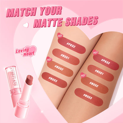 PINKFLASH Lasting Matte Lipstick - NU01 Cute Rose - Distacart