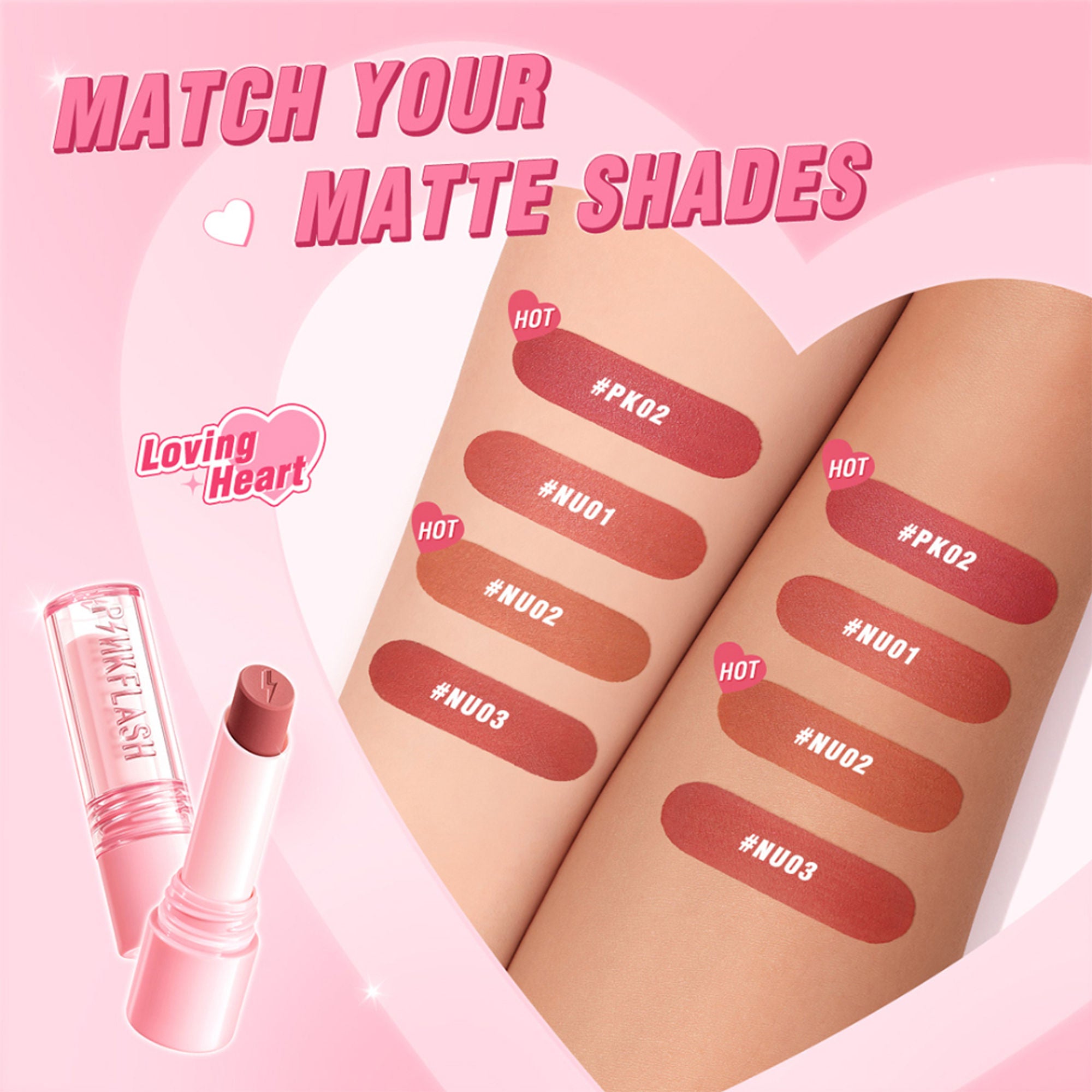 PINKFLASH Lasting Matte Lipstick - NU03 Classy Mauve - Distacart