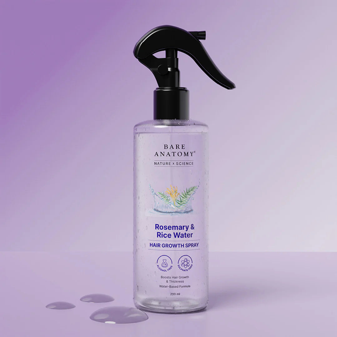 Bare Anatomy Rosemary & Rice Water Hair Growth Spray - Distacart