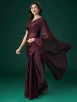 Thumbnail for kasee Floral Embroidered Saree - Distacart