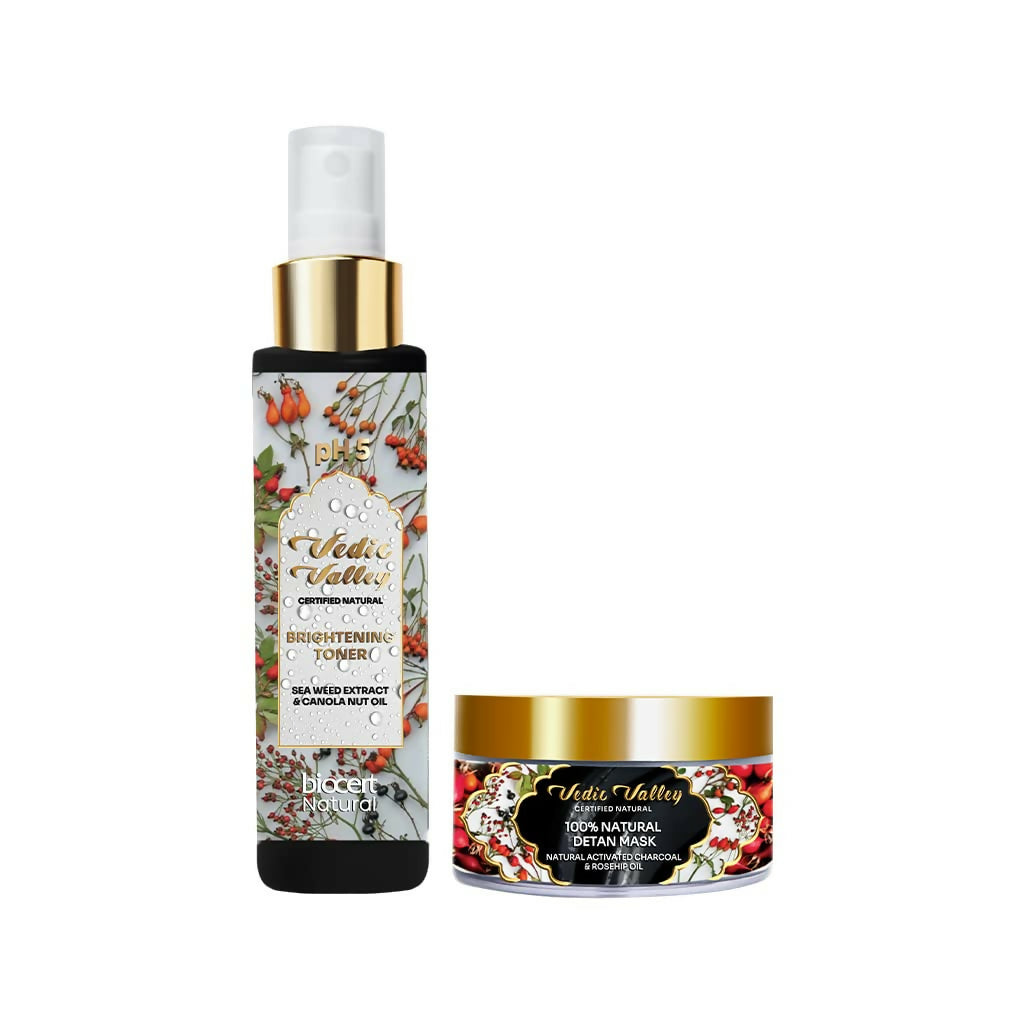 Vedic Valley 100% Natural Detan Face Mask & Face Mist Combo - Distacart