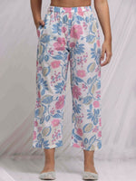 Thumbnail for Anouk Off-White Floral Embroidered Thread Work Pure Cotton Kurta with Trousers & Dupatta