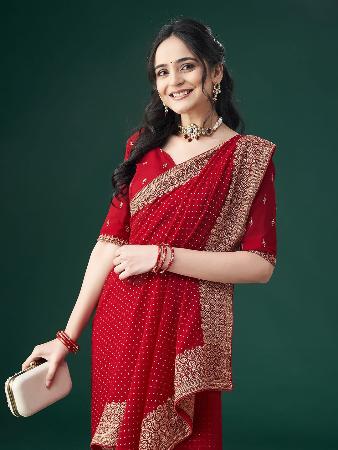kasee Embellished Beads and Stones Celebrity Saree - Distacart
