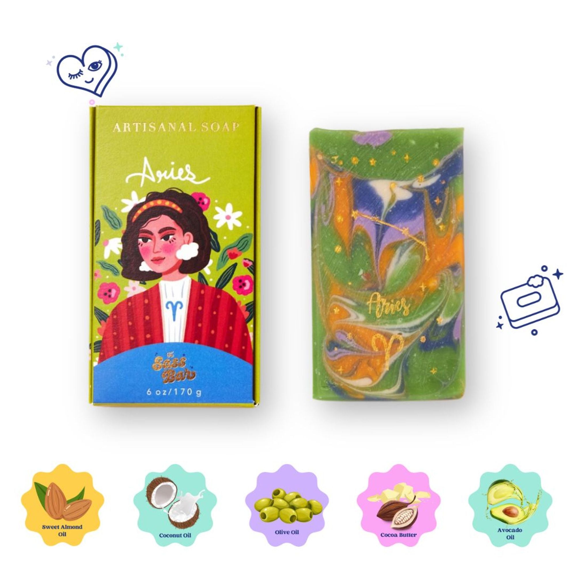 The Sass Bar Aries Star Sign Soap - Distacart