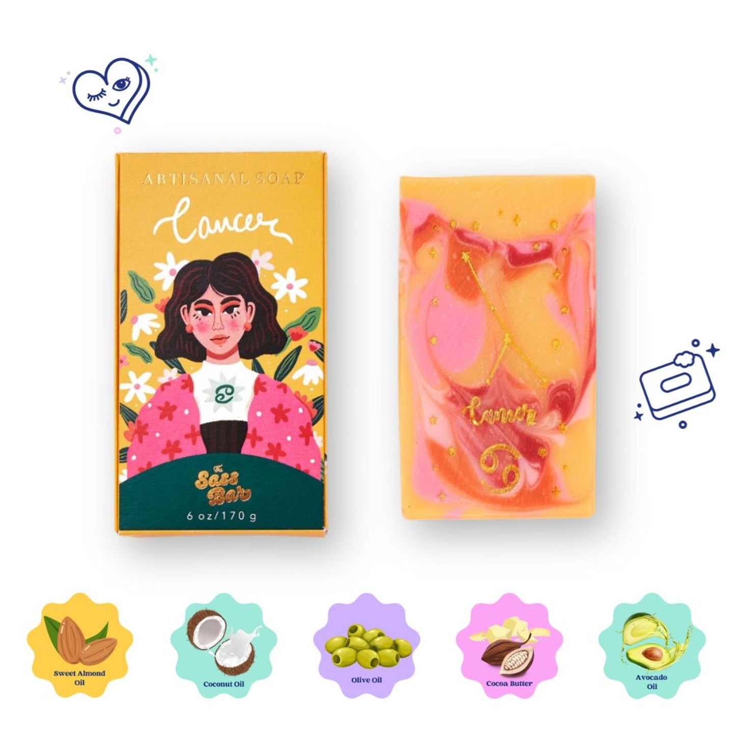 The Sass Bar Cancer Star Sign Soap - Distacart