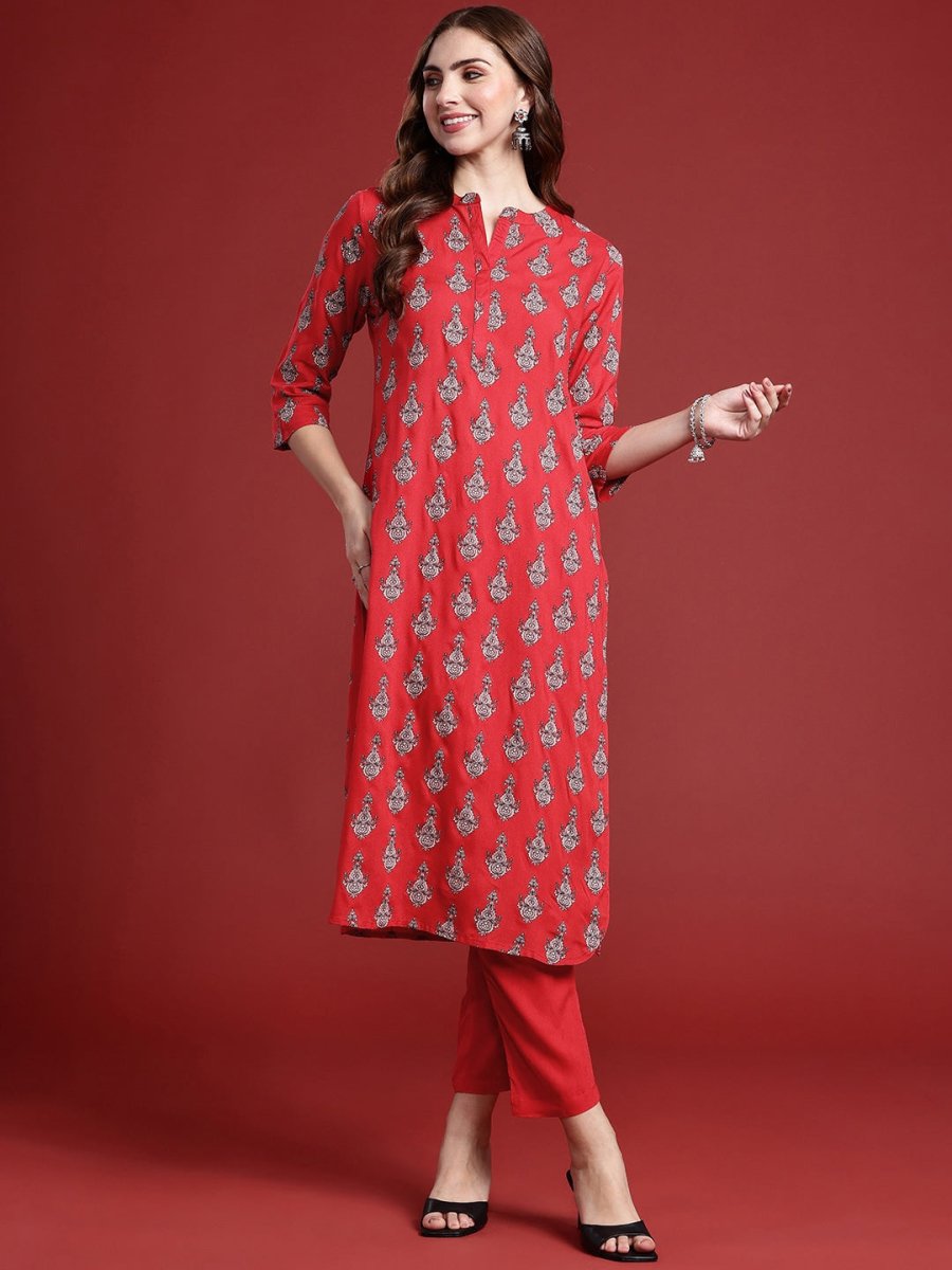 Anouk Ethnic Motifs Printed Kurta with Trousers - Distacart
