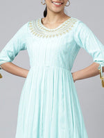 Thumbnail for AURELIA Women Blue Floral Maxi Dress - Distacart