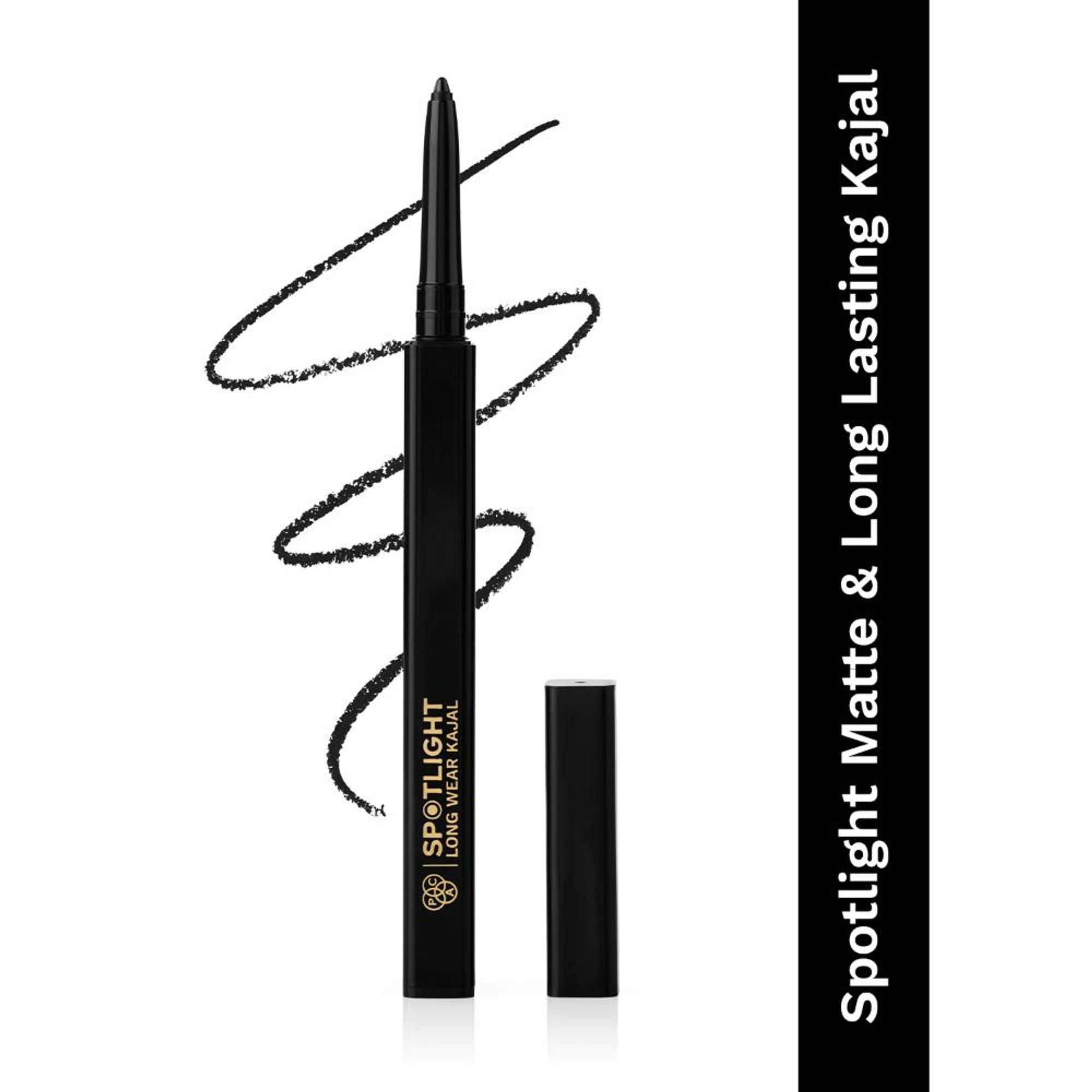 PAC Spotlight Long Wear Kajal - Intense Pigment, Matte Finish, Easy Glide, Waterproof & Smudgeproof