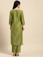 Thumbnail for All About You Women Ethnic Motifs Embroidered Sequinned Kurta With Trousers - Distacart