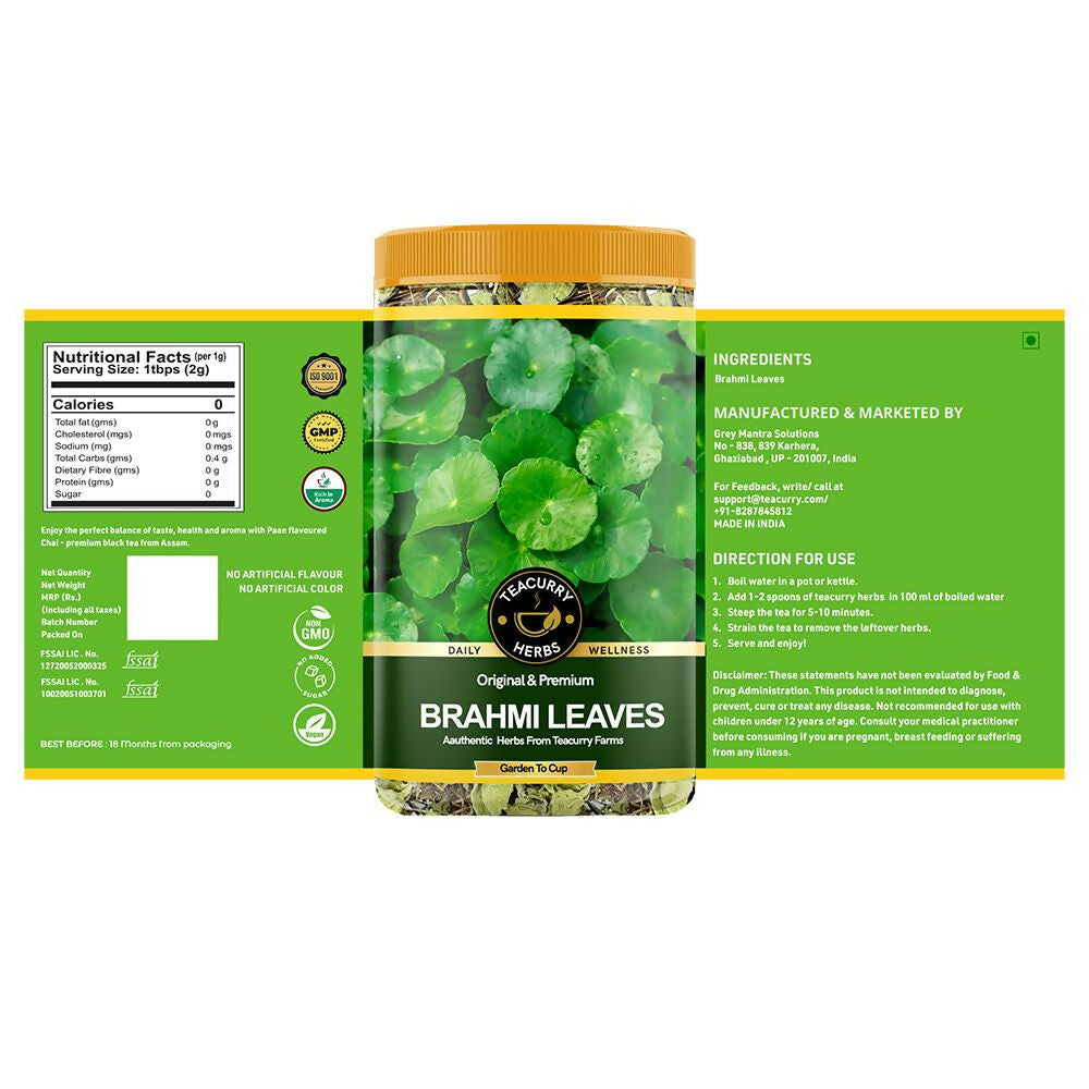 Teacurry Organic Brahmi Leaves - Distacart