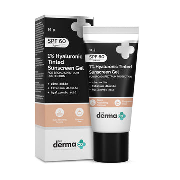 The Derma Co 1% Hyaluronic Tinted Sunscreen SPF 60 Gel PA++++ - 30 g