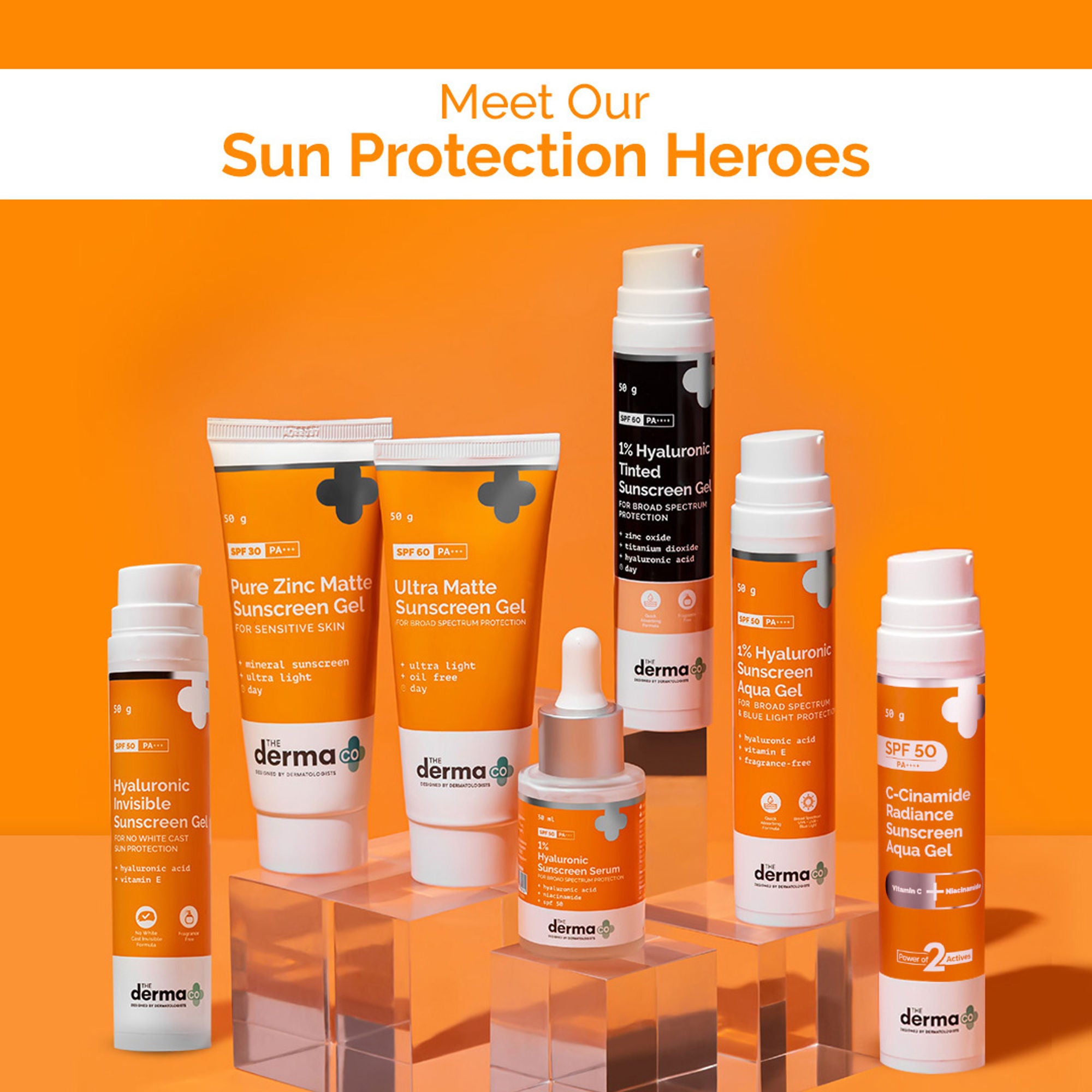 The Derma Co 1% Hyaluronic Tinted Sunscreen SPF 60 Gel PA++++ - Dista