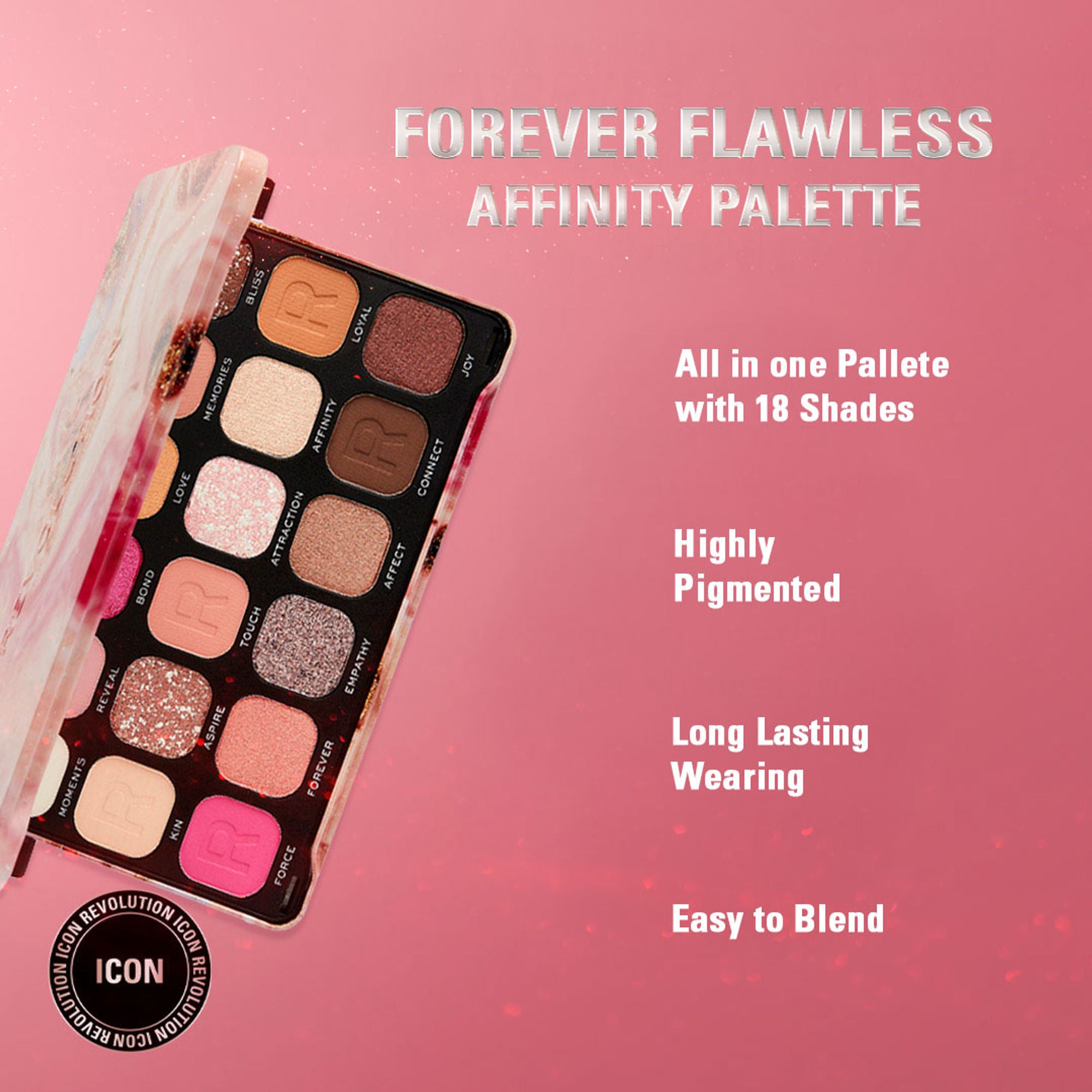 Makeup Revolution Forever Flawless Eyeshadow Palette-18 Smooth & Rich Shade - Affinity