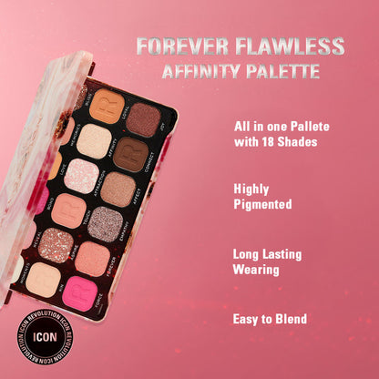 Makeup Revolution Forever Flawless Eyeshadow Palette-18 Smooth & Rich Shade - Affinity - Distacart