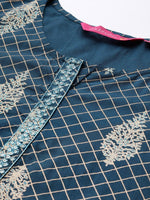Thumbnail for Anubhutee Navy Blue Ethnic Motifs Printed Kurti - Distacart