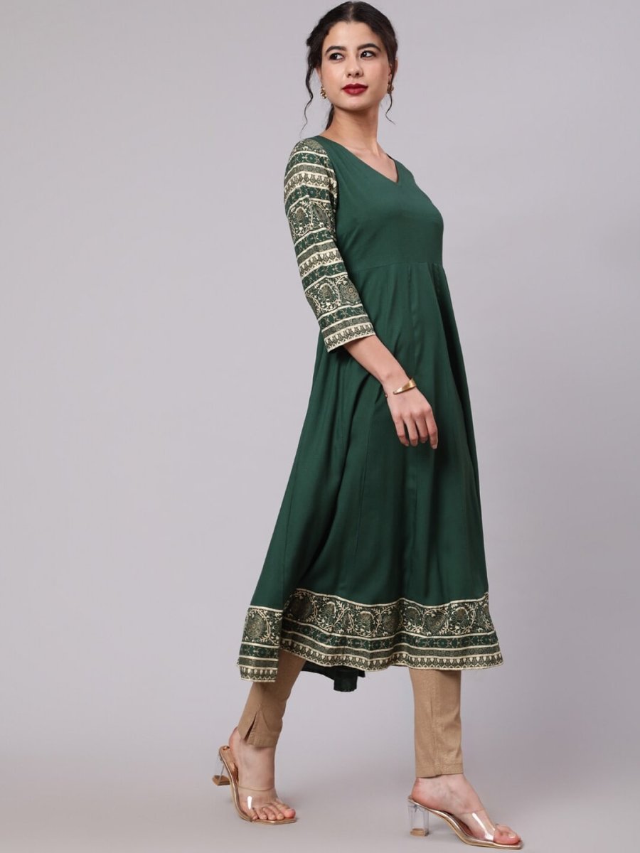 Aks Floral Printed Anarkali Kurta - Distacart