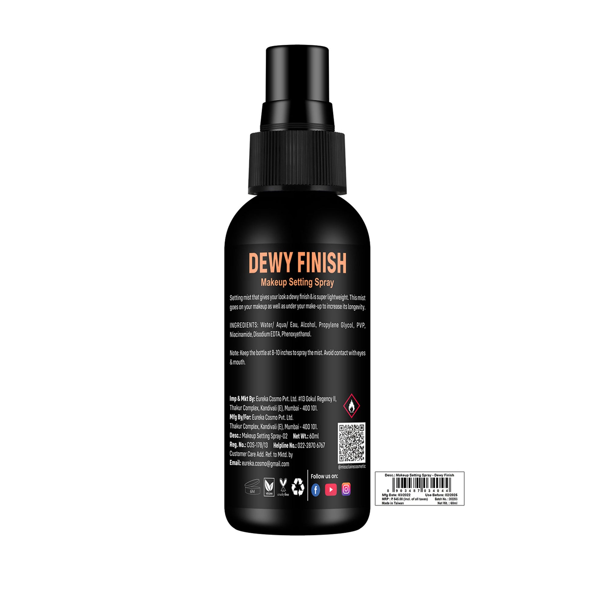 Miss Claire Fixing Spray For Makeup Dewy Finish - Distacart