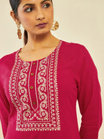 Thumbnail for Soch Floral Yoke Design Gotta Patti Straight Kurta - Distacart