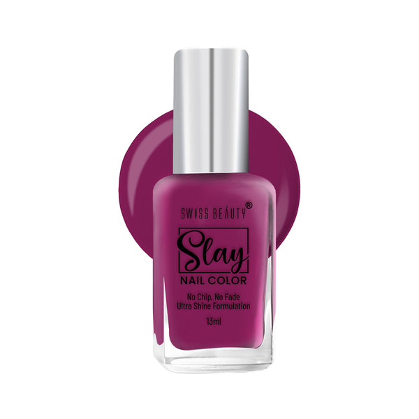 Swiss Beauty Slay Nail Color With Ultra Shine Formulation - 70 Violet