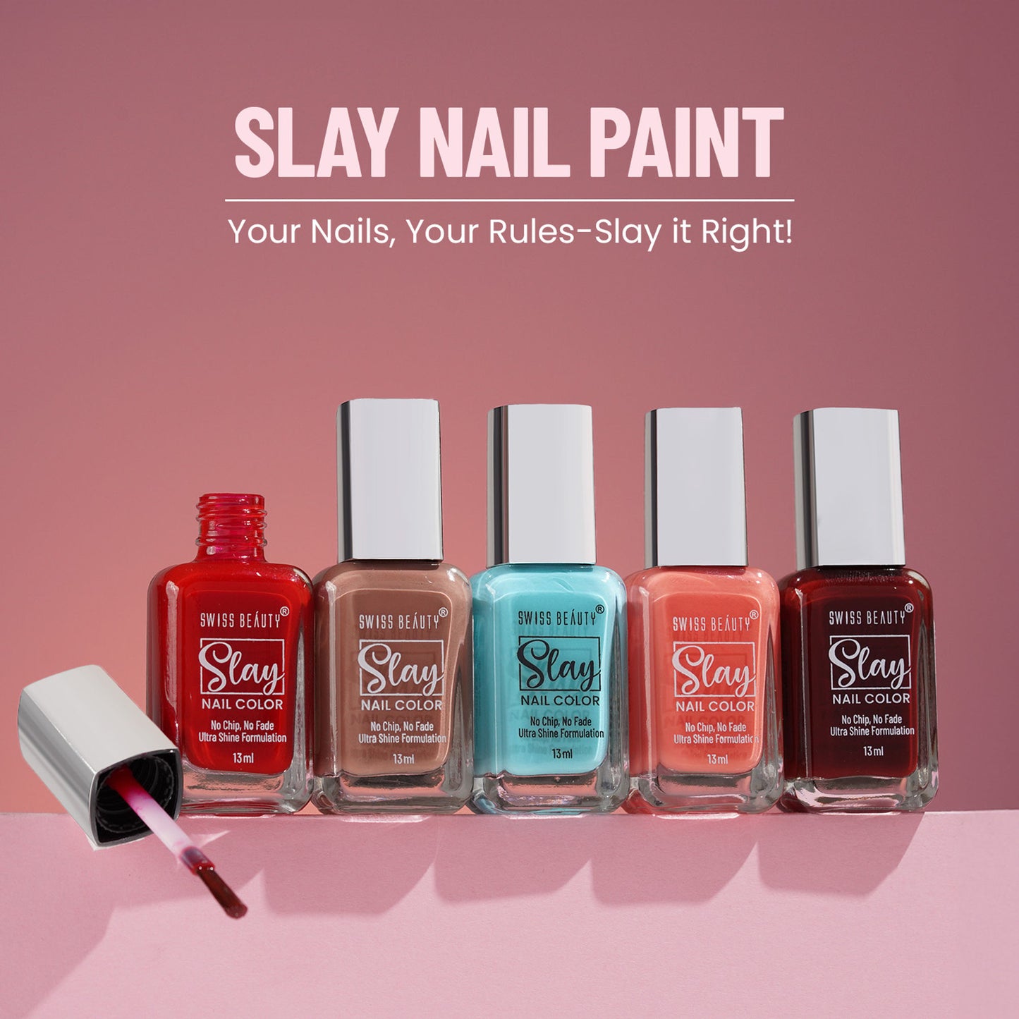 Swiss Beauty Slay Nail Color With Ultra Shine Formulation - 73 Deep Mahogany - Distacart