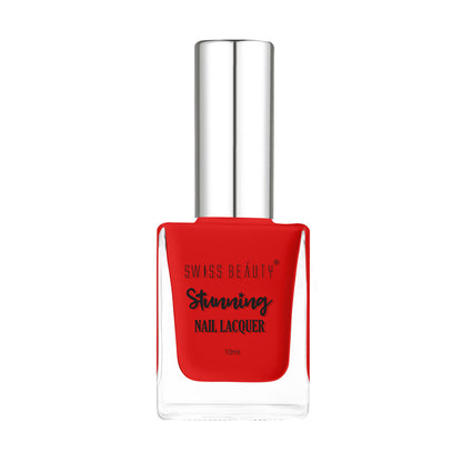 Swiss Beauty Stunning Nail Lacquer - 104 Crimson Red - Distacart