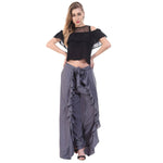 Thumbnail for Asmaani Grey Color Plain Ruffle Palazzo