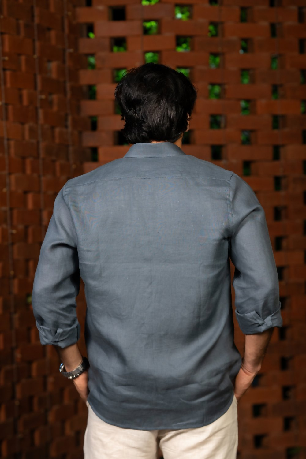 Linen Gray Ocean Haze Shirt By Hilo Design