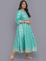 Thumbnail for AURELIA Green Ethnic Motifs Midi Dress
