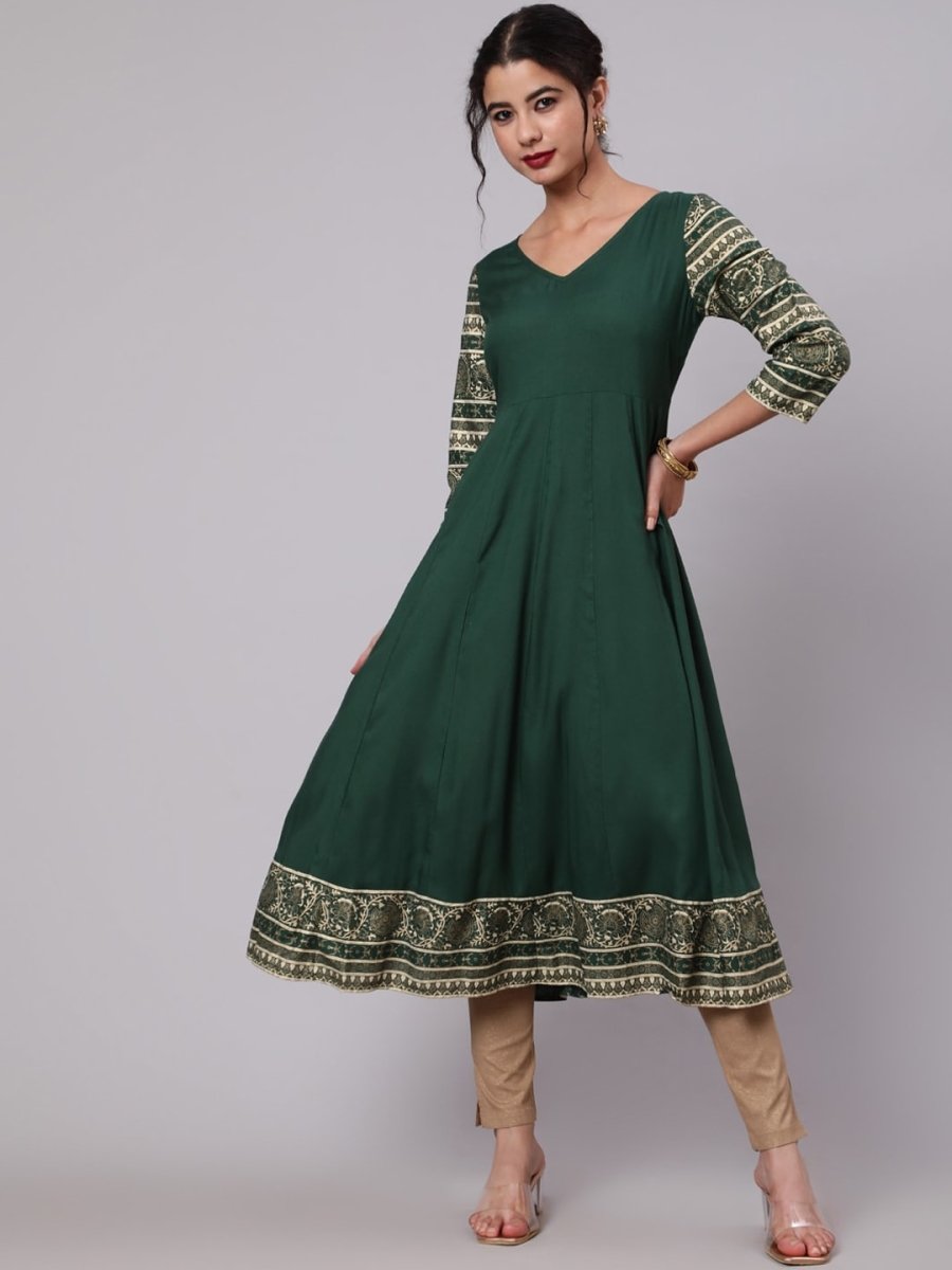 Aks Floral Printed Anarkali Kurta - Distacart