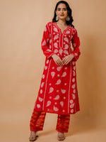 Thumbnail for HOUSE OF KARI Ethnic Motifs Chikankari Silk Kurta - Distacart
