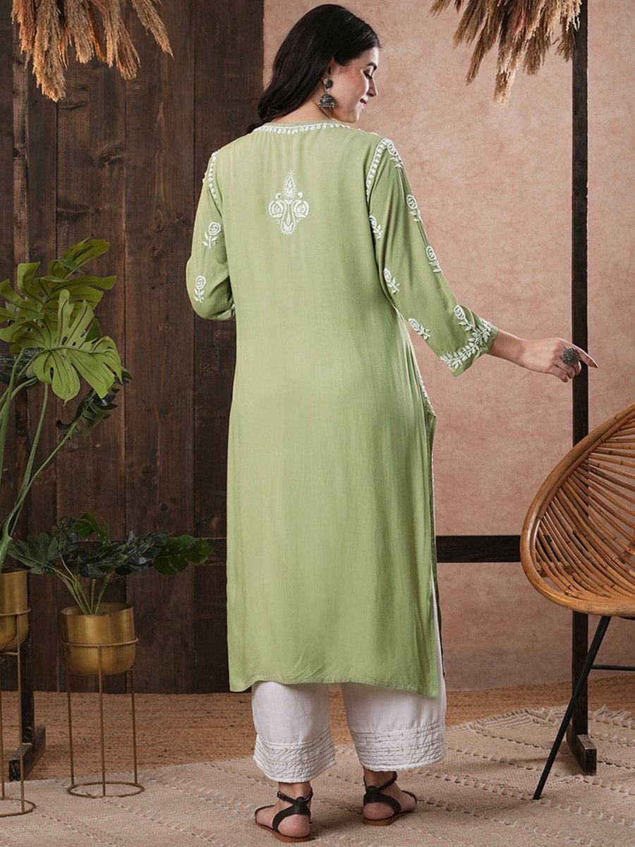 ADA Women Ethnic Motifs Embroidered Flared Sleeves Kurta - Distacart