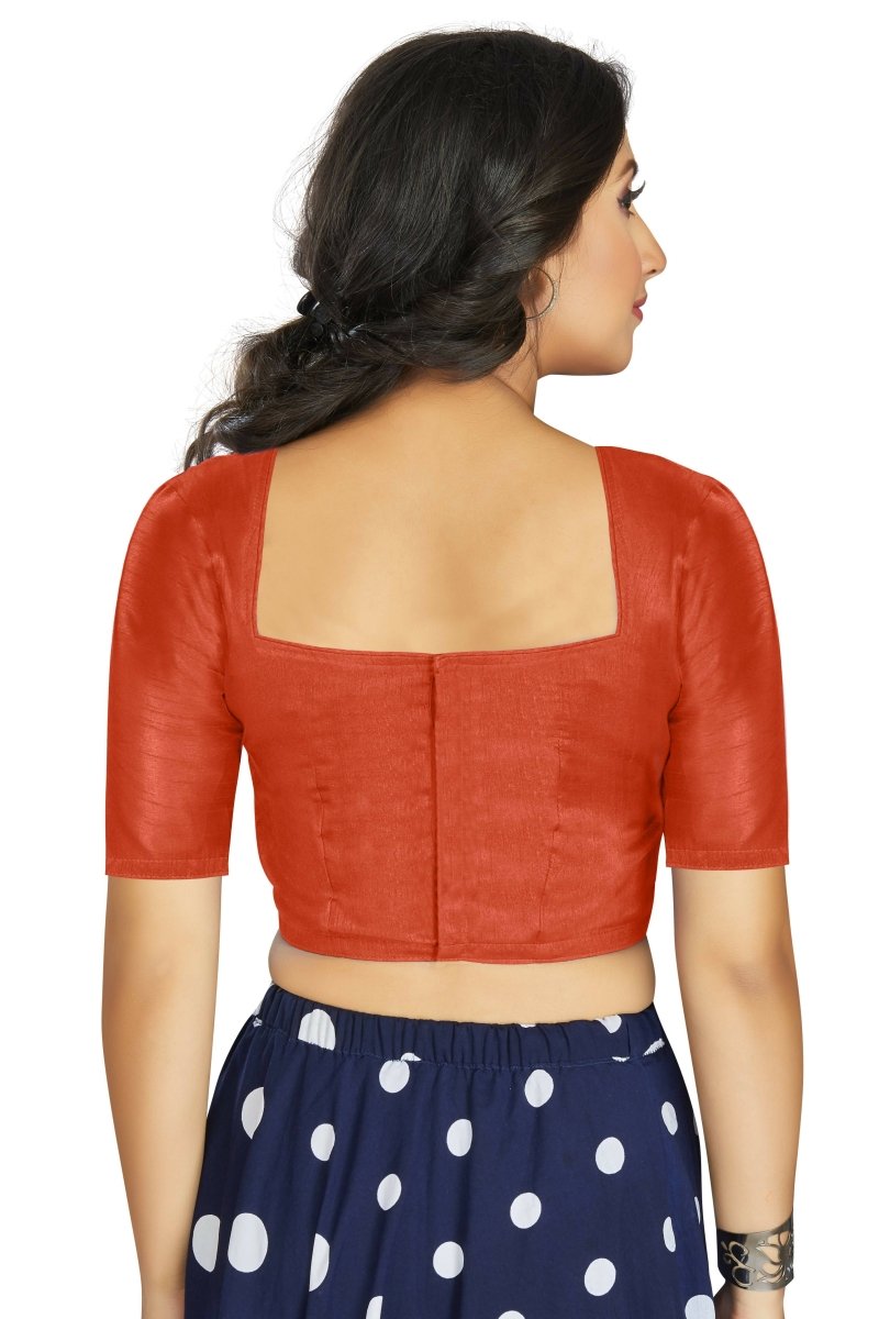 Aastha Fashion Women's Orange Art Silk Designer Traditional Readymade Blouse - Distacart
