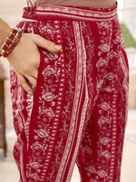 Thumbnail for Anouk Women Floral Printed Pleated Pure Cotton Kurta with Trousers & With Dupatta